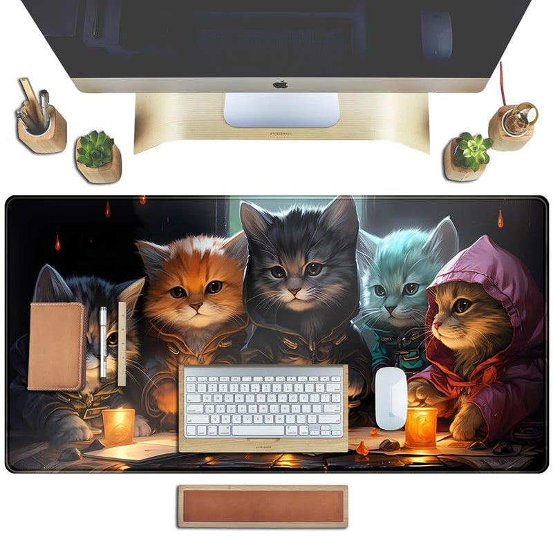 TENG DA QING Commander Roleplay Desk Pad Mat Role Gaming XXL Big Mouse Pad Gaming Tabletop Game Gamer Gift - Mousepad XXL Laptop Computer Keyboard Pad with Stitched Edges Anti-Slip Funny Deskpad 31.5x15.7 in - Image 5