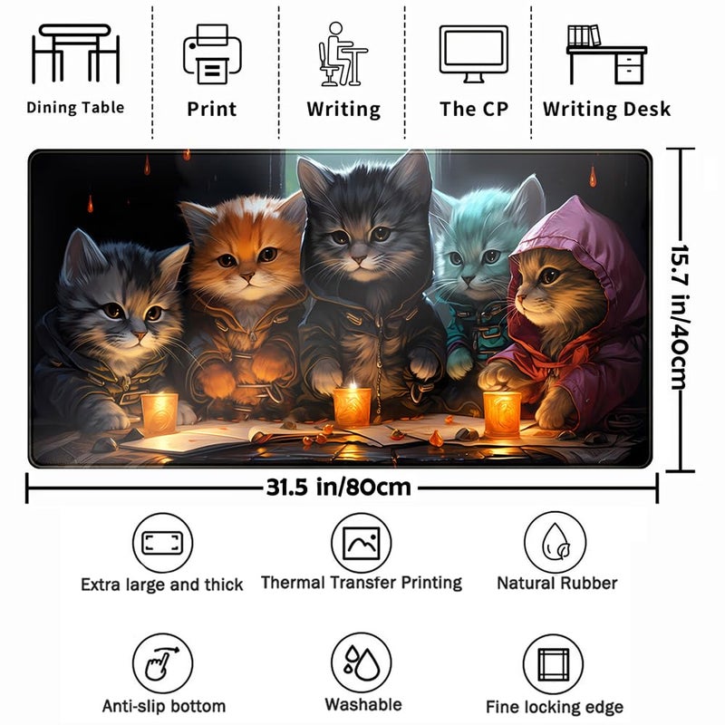 TENG DA QING Commander Roleplay Desk Pad Mat Role Gaming XXL Big Mouse Pad Gaming Tabletop Game Gamer Gift - Mousepad XXL Laptop Computer Keyboard Pad with Stitched Edges Anti-Slip Funny Deskpad 31.5x15.7 in - Image 3