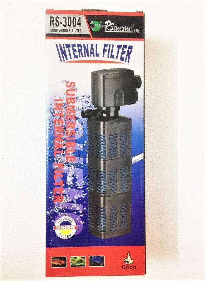 Aqualyf Pets RS-3004 Aquarium Internal Filter | Submersible Fish Tank Filter with Air Pump, Oxygenation & Water Circulation | Powerful Silent Aquarium Filter for Freshwater & Saltwater Tanks