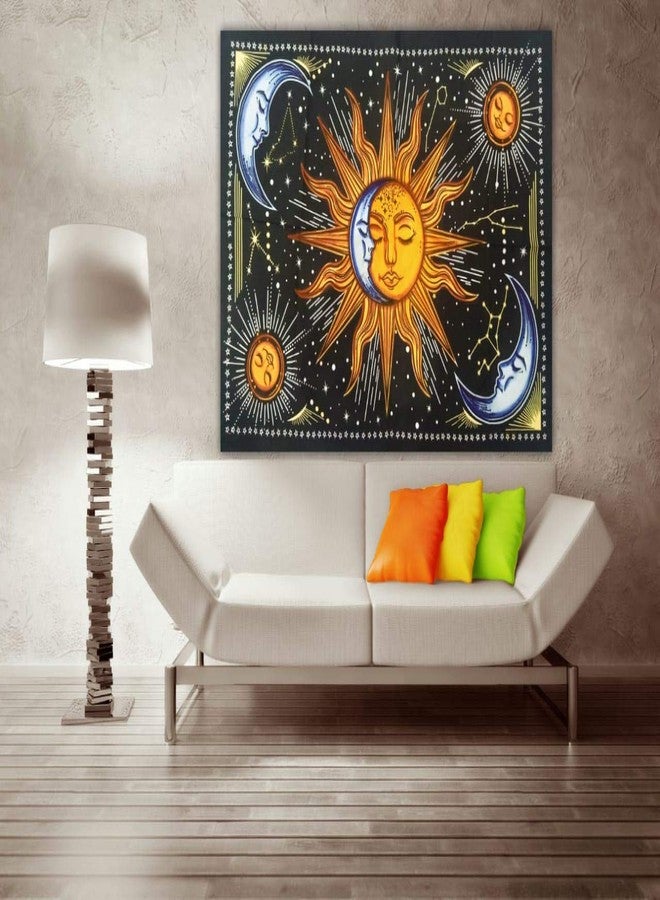 Doraya Psychedelic Two Face Sun Tie Dye Mandala Tapestry Hippie Hippy Celestial Wall Hanging Indian Bohemian Tapestries (Multicolour, (54x60 Inches)) (Multicolour 2, Poster (30x40 Inches)) - Image 4