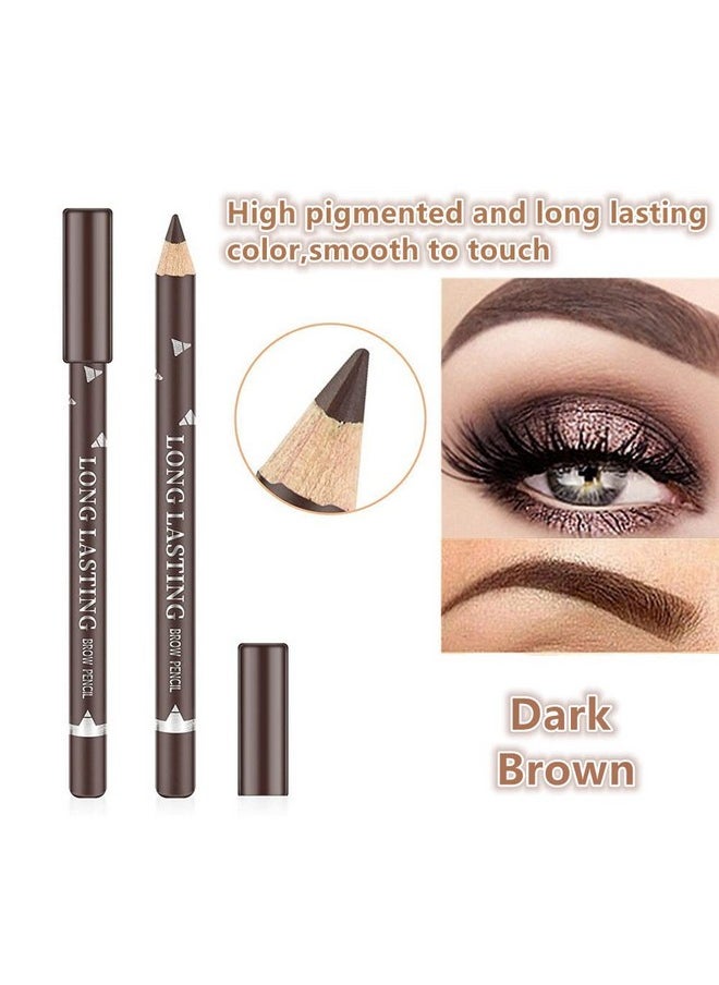 Go Ho - 12 Pcs Dark Brown Eyebrow Eyeliner Pencils Makeup Pen,Waterproof Eye Brow Pencil,Longlasting Nice Color Eye Brow Gel Pen Makeup Brow Tint Pencils（Dark Brown） - Image 1