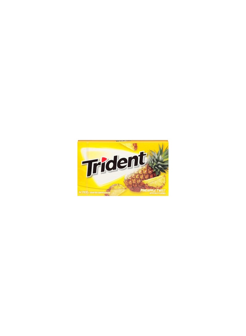 Trident Pineapple Twist Sugar-Free Chewing Gum, 14 Pieces - Image 1