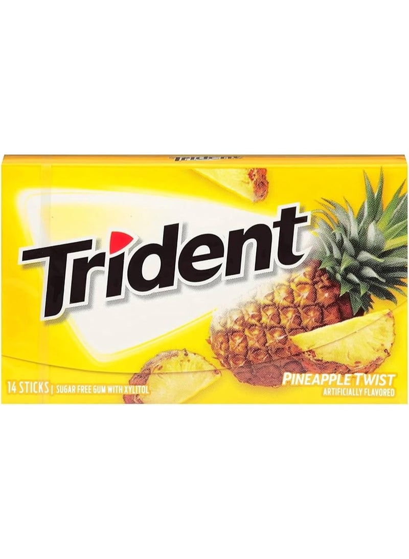 Trident Pineapple Twist Sugar-Free Chewing Gum, 14 Pieces - Image 2