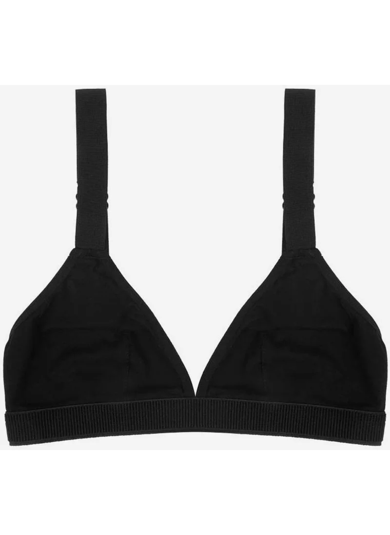 Ayyıldız 2028 Black Combed Cotton Bra