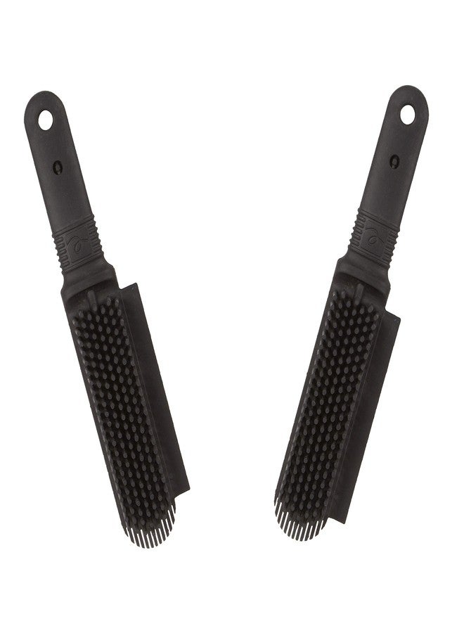 FURemover Plus Pet Hair Rubber Brush with Squeegee, Easily Remove Fur and Lint from Clothing, Carpets and Furniture, Gently Groom Dogs and Cats Wet or Dry, Black, 2 Pack - Image 1