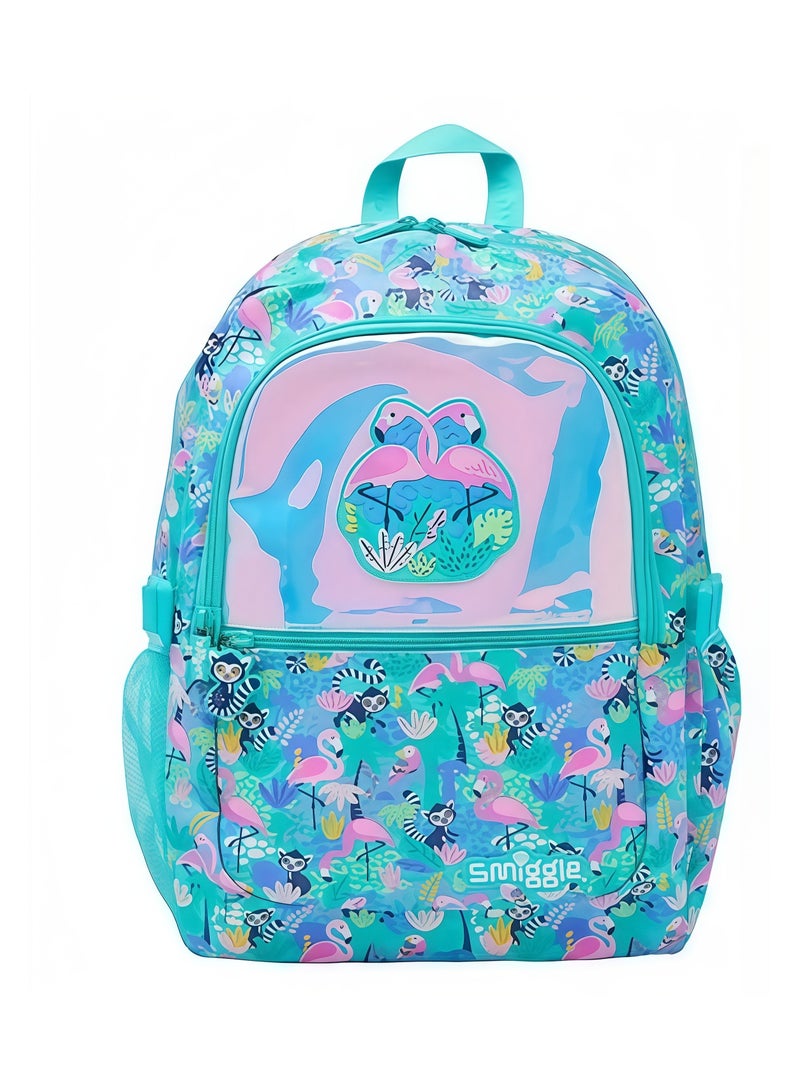 Smiggle Girls Laser Printing Student Schoolbag Elementary and Middle School Students Children's Backpack Outdoor Leisure Bag Backpack 42*30CM