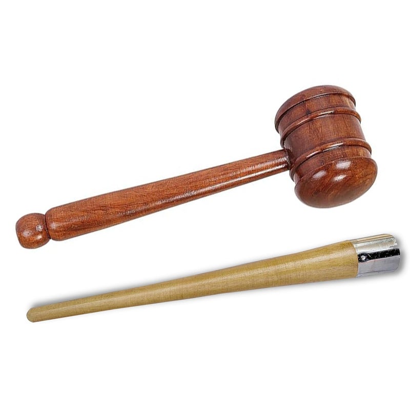 Grès Cricket Bat Double Sided Wooden Mallet Hammer with Gripper for Perfect Knocking to Improve Cricket Bat | Wooden Mallet Hammer and Handle Gripper Combo - Image 1