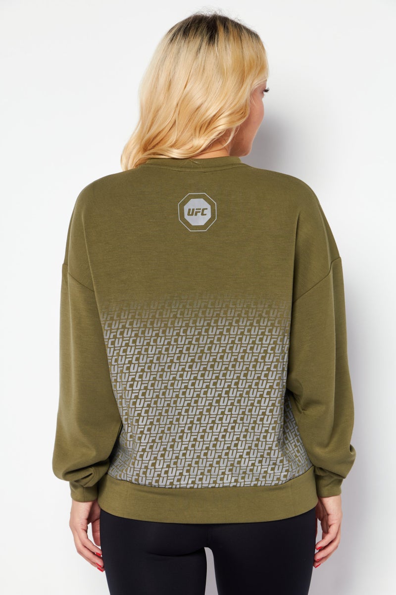Ufc Women Sportswear Fit Long Sleeves Training Sweatshirt, Olive - Image 3