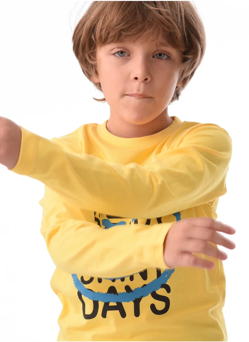 ورباسي تيشيرت Urbasy Kids قطن 100% بأكمام طويلة - أصفر