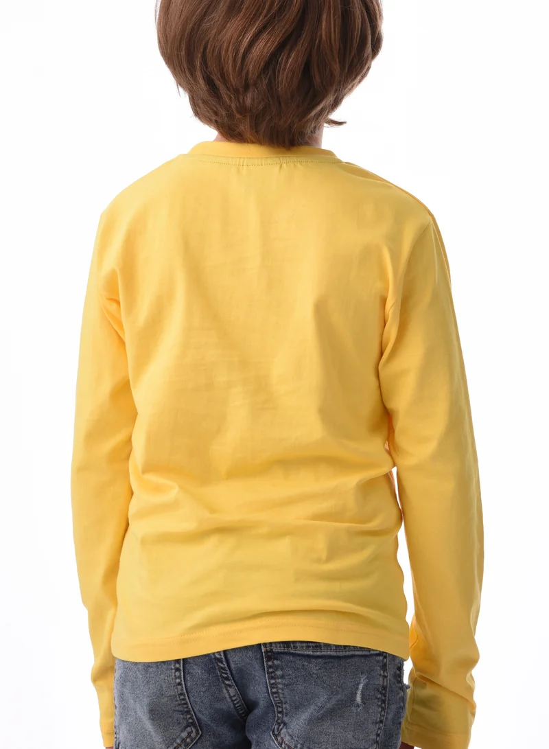 URBASY URBASY Kids 100% Cotton Full Sleeves T-shirt in YELLOW