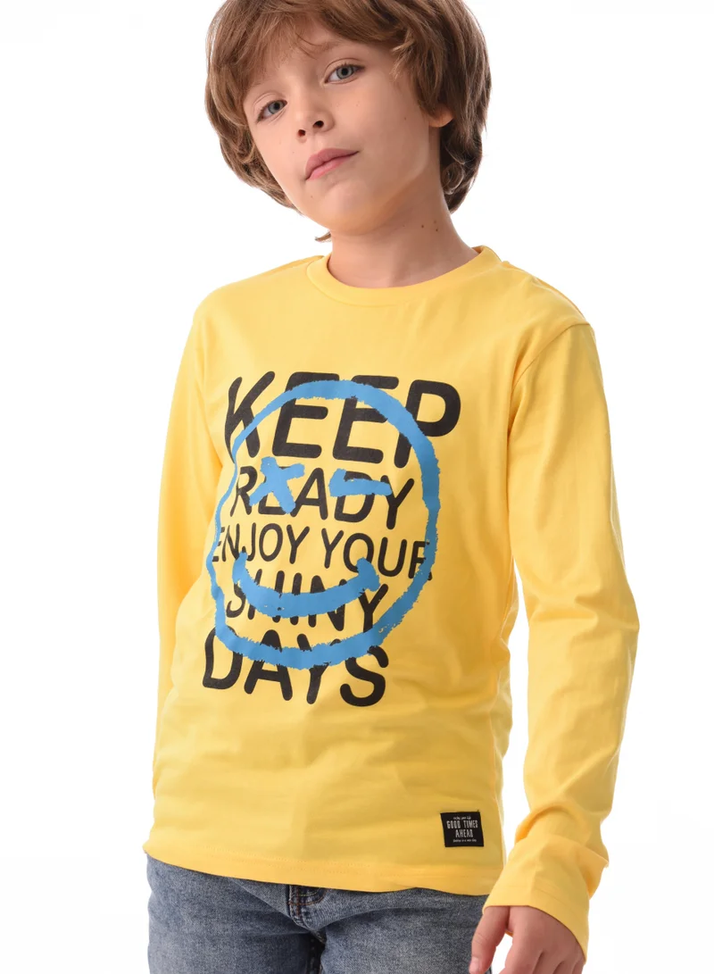 URBASY URBASY Kids 100% Cotton Full Sleeves T-shirt in YELLOW
