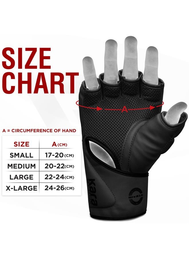 Rdx MMA Gloves Grappling Sparring, Pre-Curved Martial Arts Mitts, Ventilated Palm, Men Women Maya Hide Leather Kara Cage Fighting, Boxing, Combat Sports Training, Muay Thai, Punching Bag, Kickboxing - Image 4