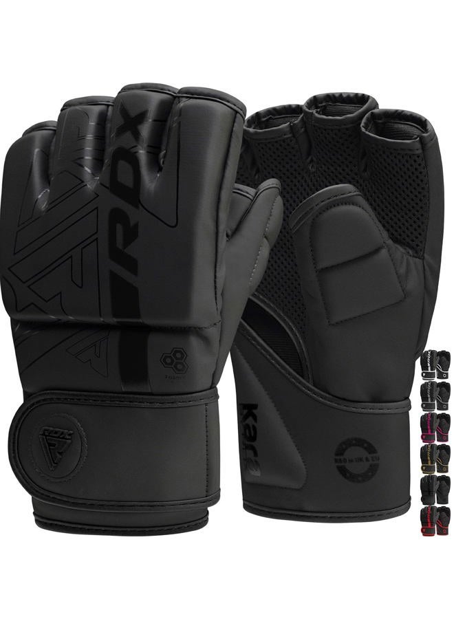 Rdx MMA Gloves Grappling Sparring, Pre-Curved Martial Arts Mitts, Ventilated Palm, Men Women Maya Hide Leather Kara Cage Fighting, Boxing, Combat Sports Training, Muay Thai, Punching Bag, Kickboxing - Image 1