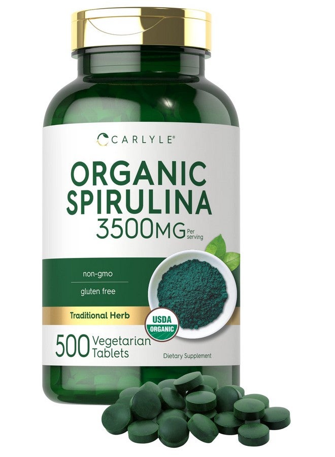 أقراص كارلايل العضوية من سبيرولينا ٣٥٠٠ ملغ | ٥٠٠ قرص | مكمل غذائي خالٍ من الكائنات المعدلة وراثيًا والغلوتين - Image 1