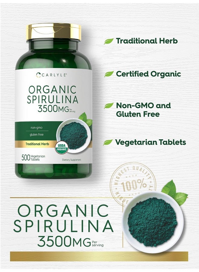 أقراص كارلايل العضوية من سبيرولينا ٣٥٠٠ ملغ | ٥٠٠ قرص | مكمل غذائي خالٍ من الكائنات المعدلة وراثيًا والغلوتين - Image 4