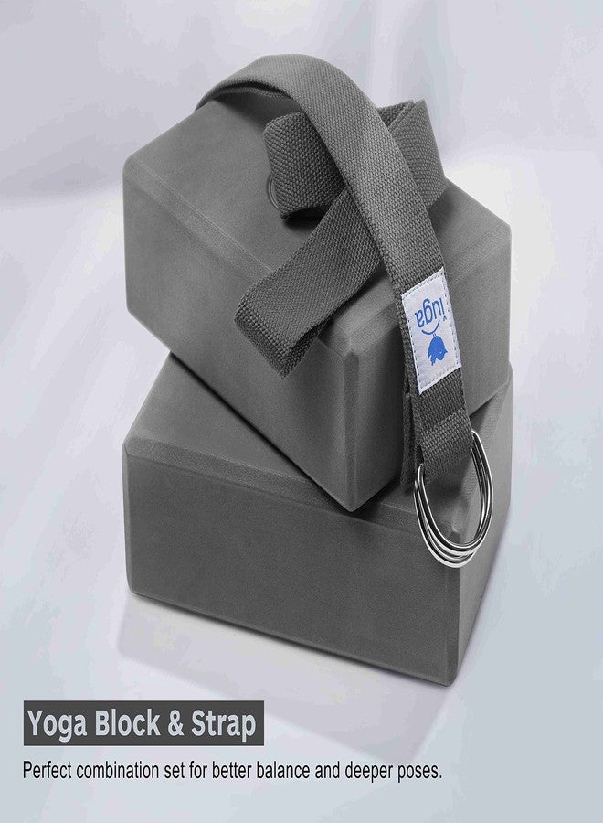 IUGA Yoga Block 2 Pack with Yoga Strap, High Density Yoga Blocks 9”x6”x3”to Improve Strength, Flexibility and Balance, Light Weight and Non-Slip Surface for Yoga, Pilates and Meditation - Image 5