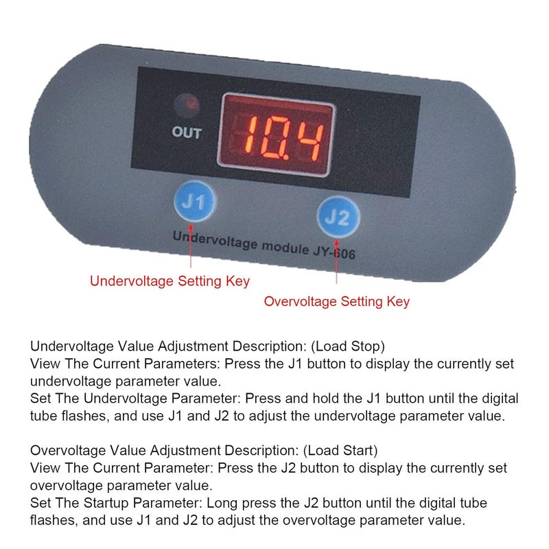 وحدة تحكم الجهد المنخفض لوحة حماية التفريغ الزائد 20A تحميل غلاف ABS عرض رقمي إعادة ضبط تلقائي - Image 5