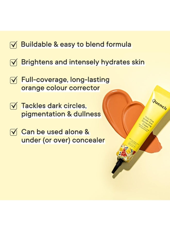 كوينش كريم QUENCH BOTANICS لتصحيح منطقة تحت العين (باللون البرتقالي) - بتغطية قابلة للبناء | مصحح لون كوري للوجه مخصص للهالات السوداء، غني باليوزو وفيتامين C | يخفي التصبغات | صُنع في كوريا - مناسب للبشرة العادية (10 مل) - Image 3