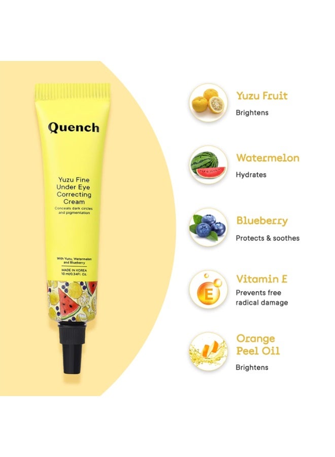 كوينش كريم QUENCH BOTANICS لتصحيح منطقة تحت العين (باللون البرتقالي) - بتغطية قابلة للبناء | مصحح لون كوري للوجه مخصص للهالات السوداء، غني باليوزو وفيتامين C | يخفي التصبغات | صُنع في كوريا - مناسب للبشرة العادية (10 مل) - Image 2