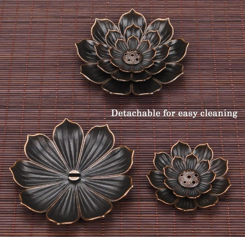 VRB DecTM 1 Pcs Incense Burner, Incense Holder for Sticks, Lotus Incense Holder and Detachable Ash Catcher Agarbatti Stand for Puja Showpiece for Diwali (Gold) - Image 4