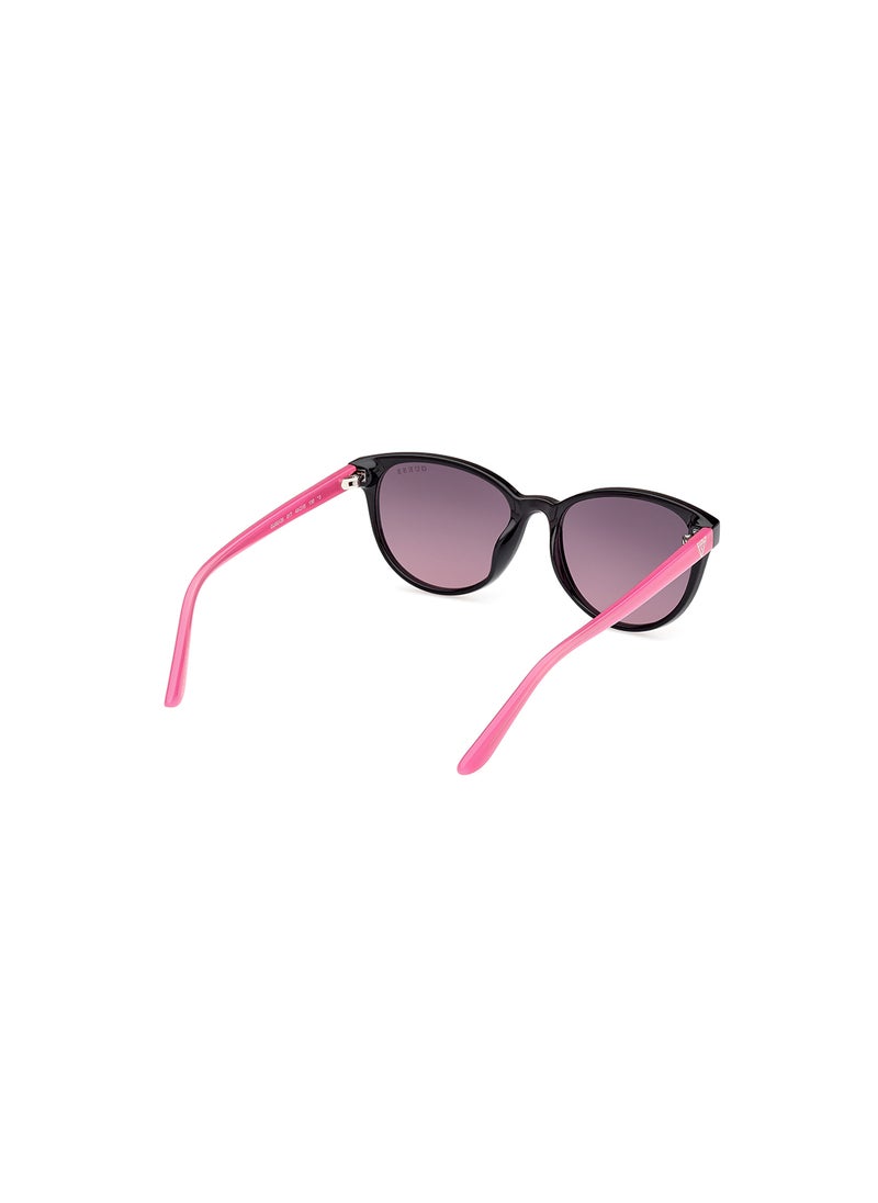 GUESS - Girls UV Protection Cat Eye Shape Sunglasses - GU0012601T49 - Lens Size: 49 Mm - Shiny Black - Image 1