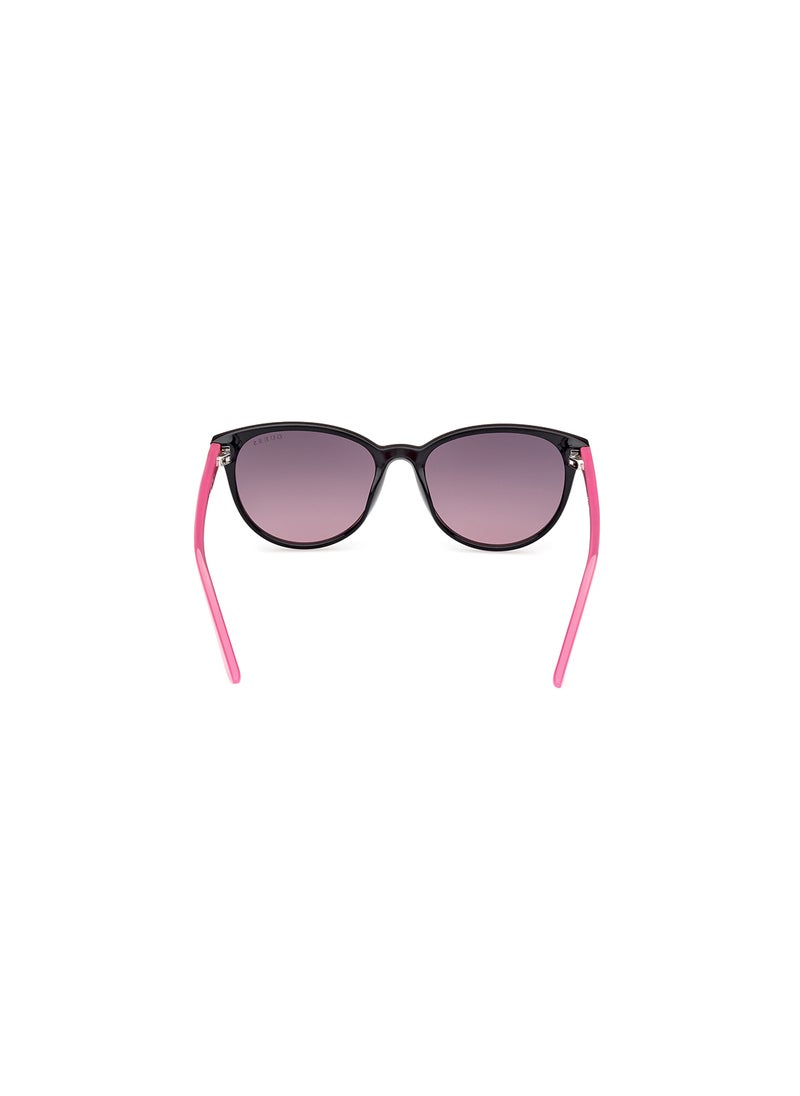 GUESS - Girls UV Protection Cat Eye Shape Sunglasses - GU0012601T49 - Lens Size: 49 Mm - Shiny Black - Image 1