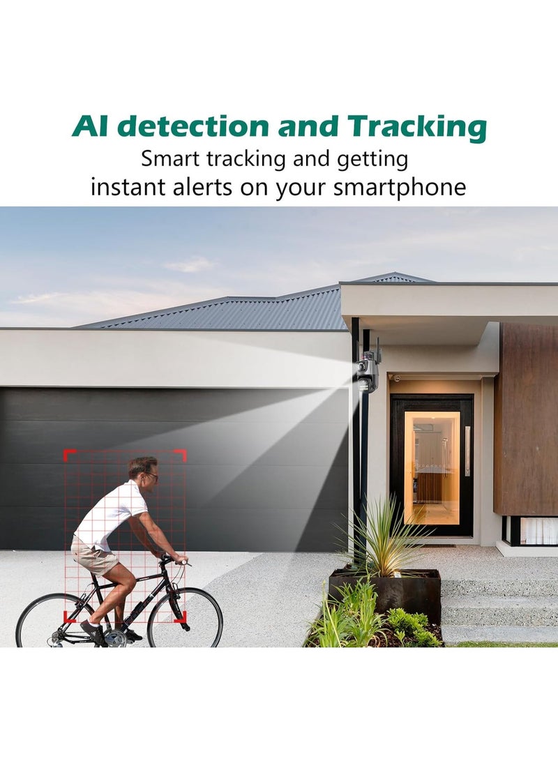 Dual Lens Outdoor WiFi Security Camera 360° PTZ with AI Human Tracking, Color Night Vision, Two-Way Audio, Light & Siren Alarm, IP66 Waterproof - Image 4