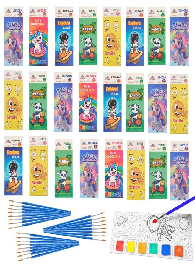 SNAPTRON DIY Return Gifts for Kids Birthday - 24Pcs Water Paint Book with Brush, Return Gifts for Kids, Coloring Books with Water Paint Color in Each Sheet, DIY Drawing Book, Best Return Gifts - Image 1