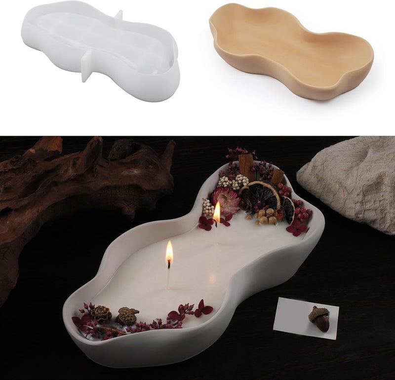 FirstTry Vessel Candle Mold I Flowing Boat Shape Silicone Concrete Jar Mould I Irregular Bowl Resin Molds for DIY Handmade Art Crafts Jewelry Storage Tray Ring Trinket Container Box Home Table Décor - Image 5
