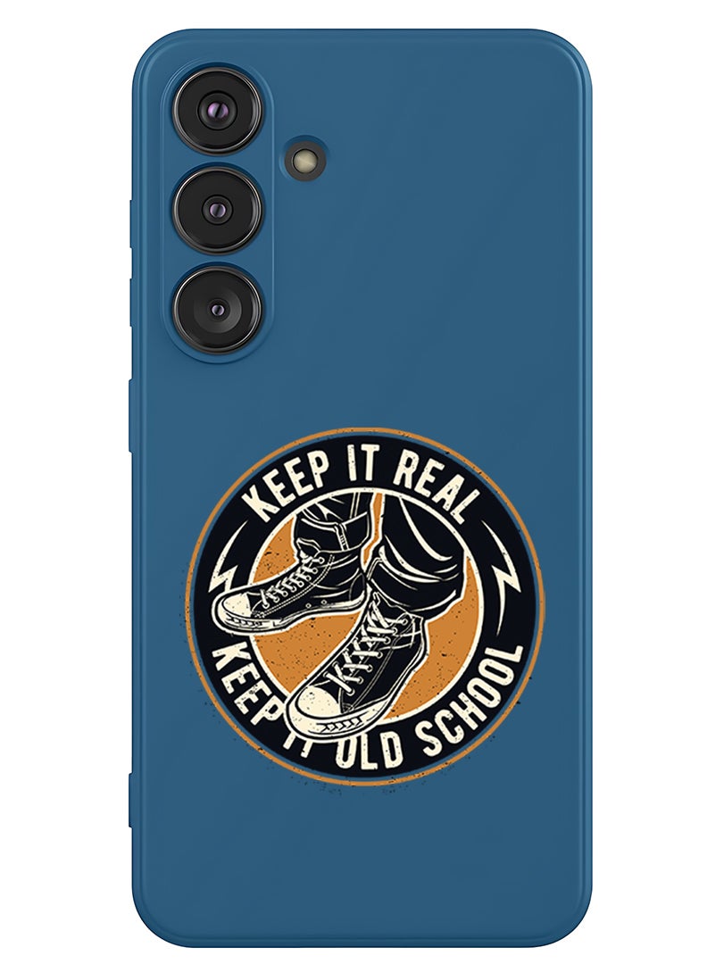 Theodor Protective Slim Fit Case Liquid Silicone Cover with Full Body Protection Anti-Scratch Shockproof Case For Samsung Galaxy S25 Plus (Blue) - Old school - Image 1