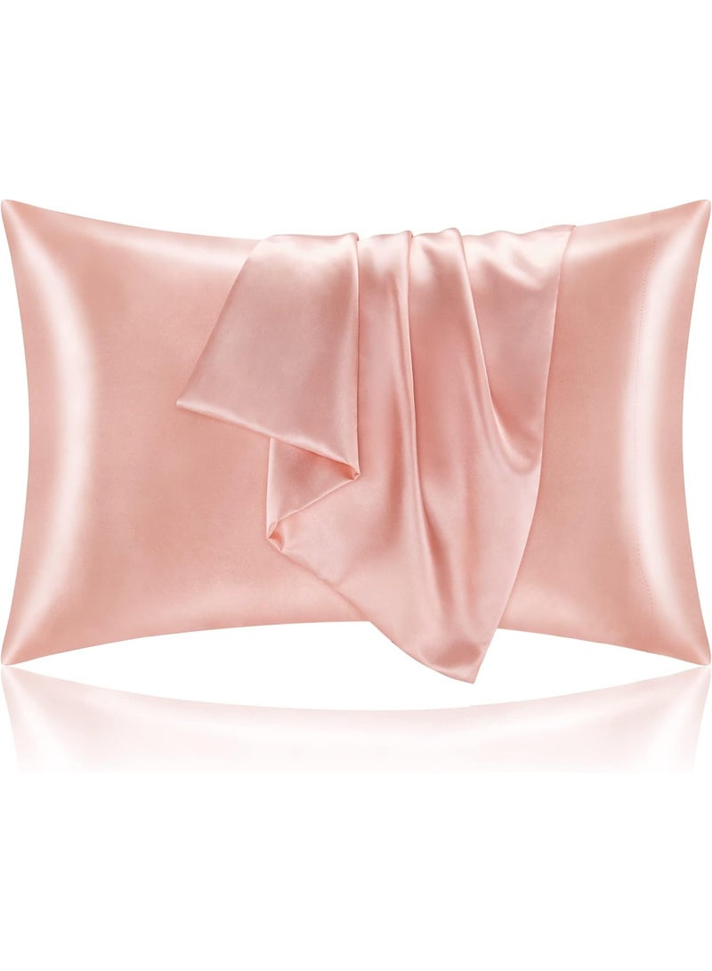 VIUAUAX Satin Pillowcase for Hair and Skin, Queen Pillow Cases Set of 2 Pack, Super Soft Silky Coral Pillow Case with Envelope Closure (51x75 cm) - Image 1