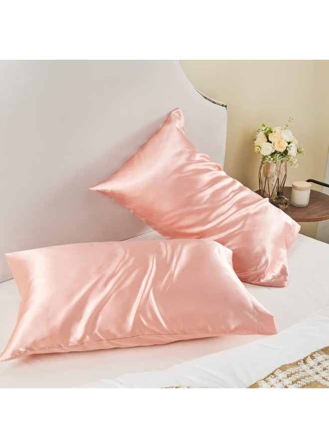 VIUAUAX Satin Pillowcase for Hair and Skin, Queen Pillow Cases Set of 2 Pack, Super Soft Silky Coral Pillow Case with Envelope Closure (51x75 cm) - Image 5