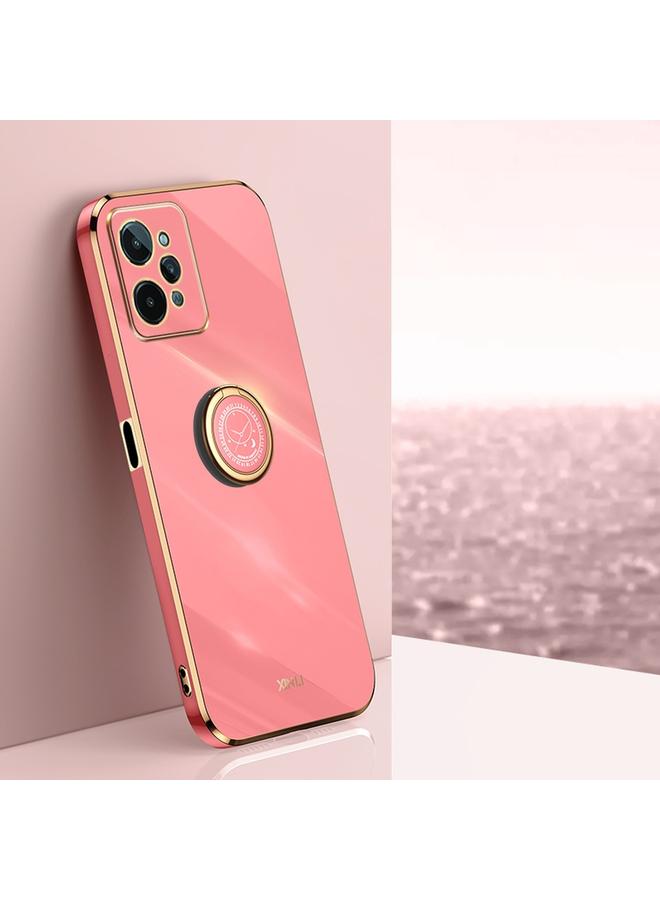 اس-توب جراب لهاتف Realme C31 من XINLI، جراب هاتف TPU مطلي بالكهرباء 6D بحافة مستقيمة مع حامل حلقي - Image 1