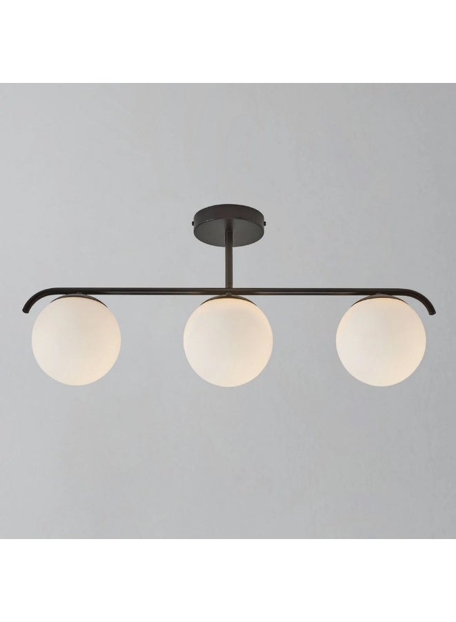Black Globo di vetro Chandelier - 3 globes