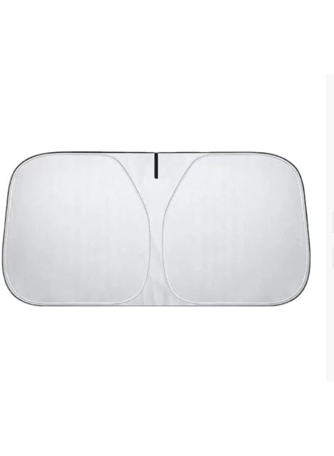 Car Sun Shade Windshield Protection from UV Rays and Heat, Strong Blackout Foldable Front Windshield Sunshade140*70 Bag packaging -240T titanium silver O transparent version - Image 3