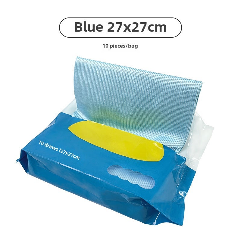 1 x 5 pcs Microfiber Glass Cleaning Cloth Thickened Super Absorbent Pouch glass cloth (light blue 27*27cm10)