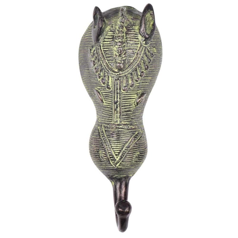 Indian-Shelf IndianShelf 1 Piece Tribal Bull Face Kids Animals Vintage Wall Hooks for Hanging Coats Antique Decorative Hooks for Bathroom Brass Key Holder for Wall Coat Rack Wall Mount Backpack Home Essential  - Image 1