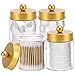 Tbestmax Glass Qtip Holder Dispenser, 10-Ounce Bathroom Containers Apothecary Jars with Metal Lids for Cotton Ball Swab - Image 2