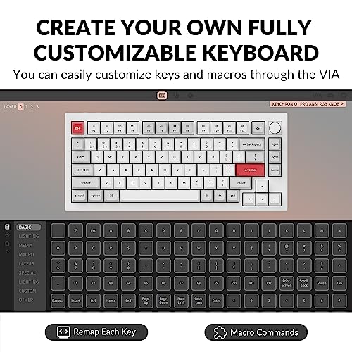 Keychron Q1 Pro Wireless Custom Mechanical Keyboard, QMK/VIA Programmable Full Aluminum 75% Layout Bluetooth/Wired RGB with Hot-swappable Keychron K Pro Brown Switch Compatible with Mac Windows Linux - Image 5