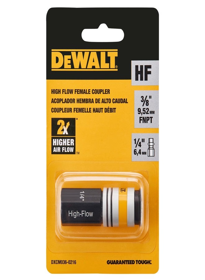 DEWALT 3/8 "FNPT - 1/4 "Body High Flow Air Coupler, 3/8 "FNPT Fitting, 1/4 "High Flow Body Coupling, Durable and Reliable for Superior Air Flow Performance - Image 3