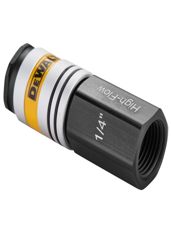 DEWALT 3/8 "FNPT - 1/4 "Body High Flow Air Coupler, 3/8 "FNPT Fitting, 1/4 "High Flow Body Coupling, Durable and Reliable for Superior Air Flow Performance - Image 1