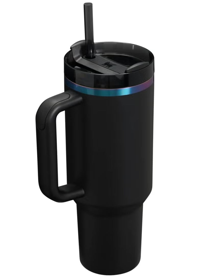 Stanley Quencher H2.0 FlowState 40oz Stainless Steel Vacuum Insulated Tumbler with Handle & Reusable Straw – Travel Mug for Hot & Cold Drinks – Black - Image 3