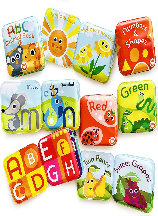 BabyBibi Baby Bath Books Mega Set (Pack of 13 Books) - Educational Waterproof Baby Bathtime Plastic Books for Bath Tub with Animals, Colors, Numbers and ABC Letters - Learning Toy Books for Babies and Toddlers - Image 3