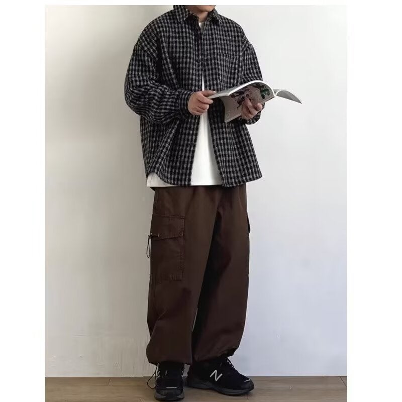 Japanese Style Men'S 2025 Spring & Fall New Retro Long-Sleeved Plaid Shirts For Men And Women Casual Loose Brushed Versatile Shirts - Image 4