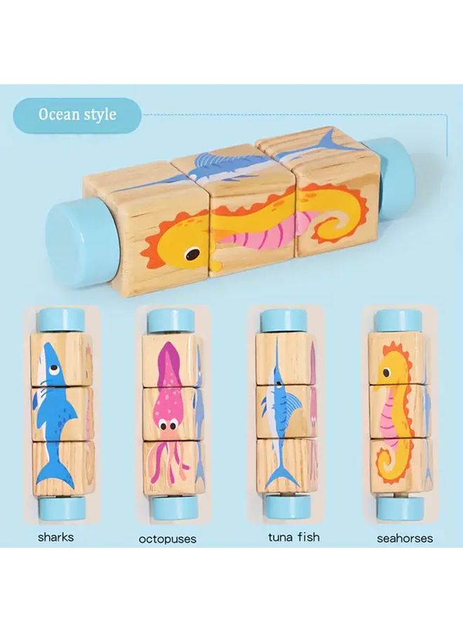 نموذج المحيط الدوار كتل البناء لغز ثلاثي الأبعاد لعبة خشبية تنسيق العين اليد هدية - Image 1