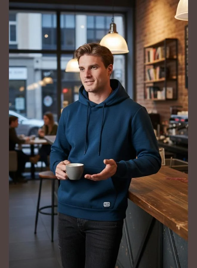 Buratti Buratti Regular Fit Hooded Sweatshirt with Kangaroo Pocket, Soft Fleece Lining, Men's Sweatshirt 5905281