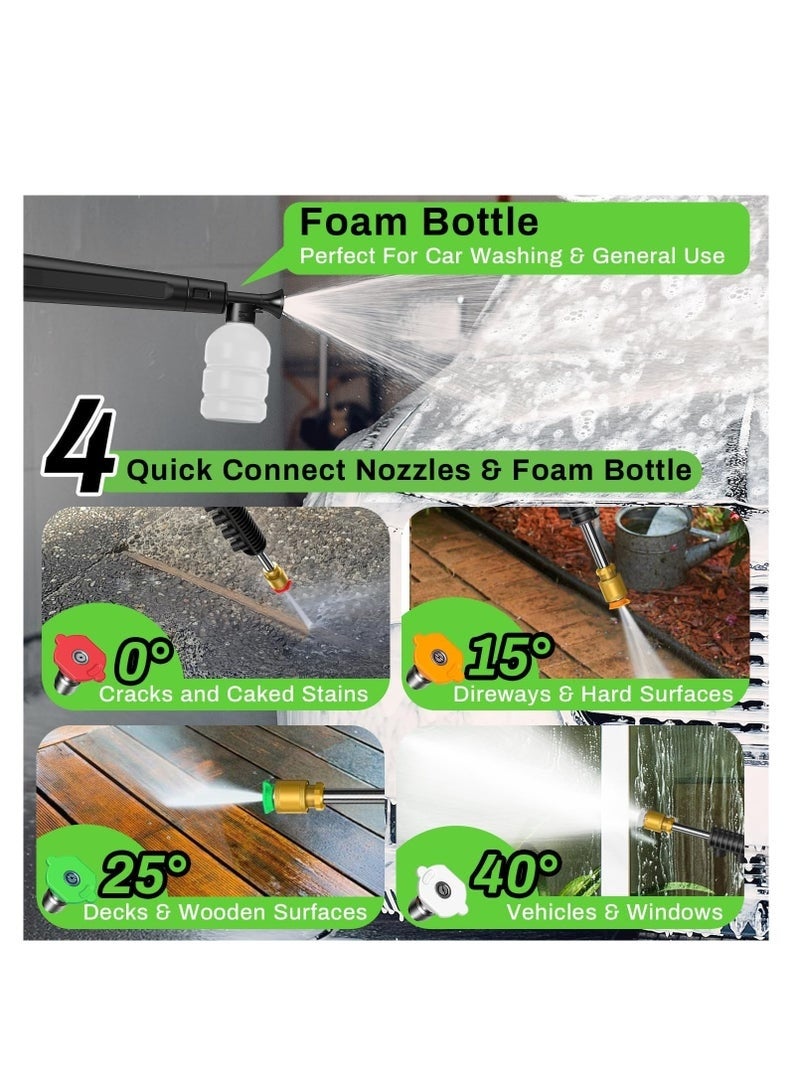 WALALLA Electric Pressure Washer, Foam Cannon, 4 Different Pressure Tips, 19.3M, High Pressure Water Power Washer, 3000 PSI 2.4 GPM ,9L/min , for Car, House, Patio, Deck, Fence, Driveways - Image 2