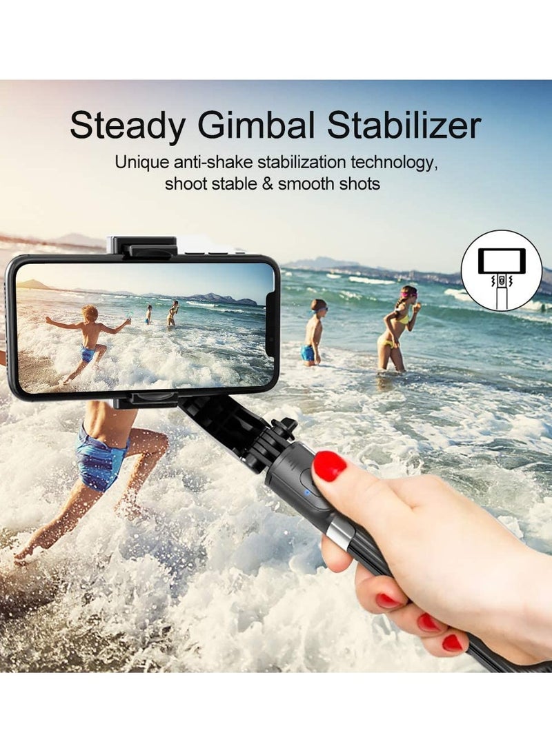 Selfie Stick Gimbal Stabilizer, 360° Rotation Tripod with Wireless Remote, Portable Phone Holder, Auto Balance 1-Axis Gimbal for Smartphones Tiktok Vlog Youtuber Live Video Record  - Image 2