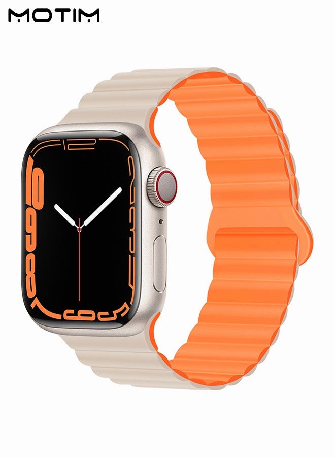 Motim Apple Watch Band 41mm/40mm/38mm for Women and Men, Silicone Magnetic Wristband Replacement Strap, Reversible Loop Strap for iWatch Series 9/8/7/6/5/4/3/2/1/SE  - Image 1