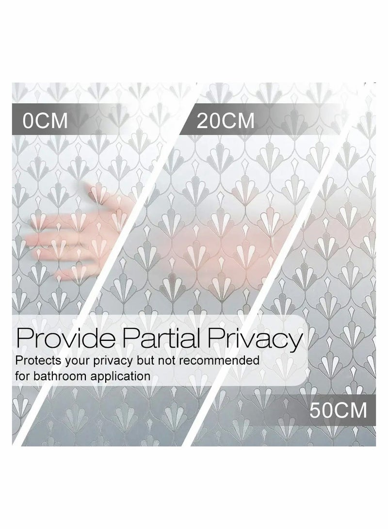 KASTWAVE Privacy Window Film, Non Adhesive Frosted Glass Film Sun Blocking Window Sticker Self Static Cling Decorative Glass Film for Home Kitchen Living Room, Removable, Reusable, Anti UV (15.7 x 78.7 Inch) - Image 3
